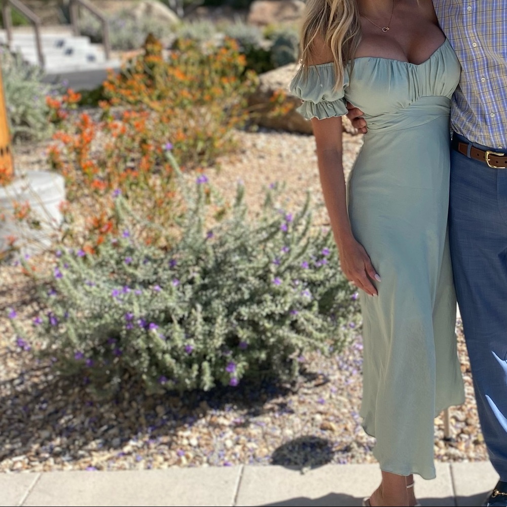 Mint Sage Midi Dress
